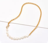 Effy 14K Yellow Gold Luna Cultured Pearl & Diamond Necklace, 18"